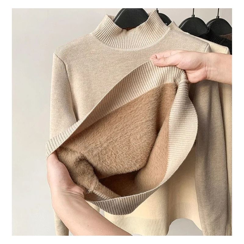 Blusa de Frio Feminina Moda Importe Go Blusa de Frio Feminina Bege PP 40-45kg