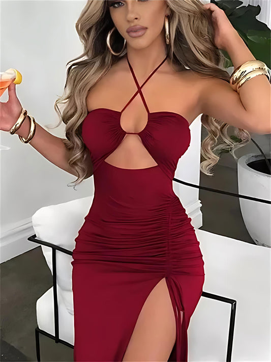 Sensuele Damesjurk met Split Sensuele Damesjurk met Split La Belge Rood S 
